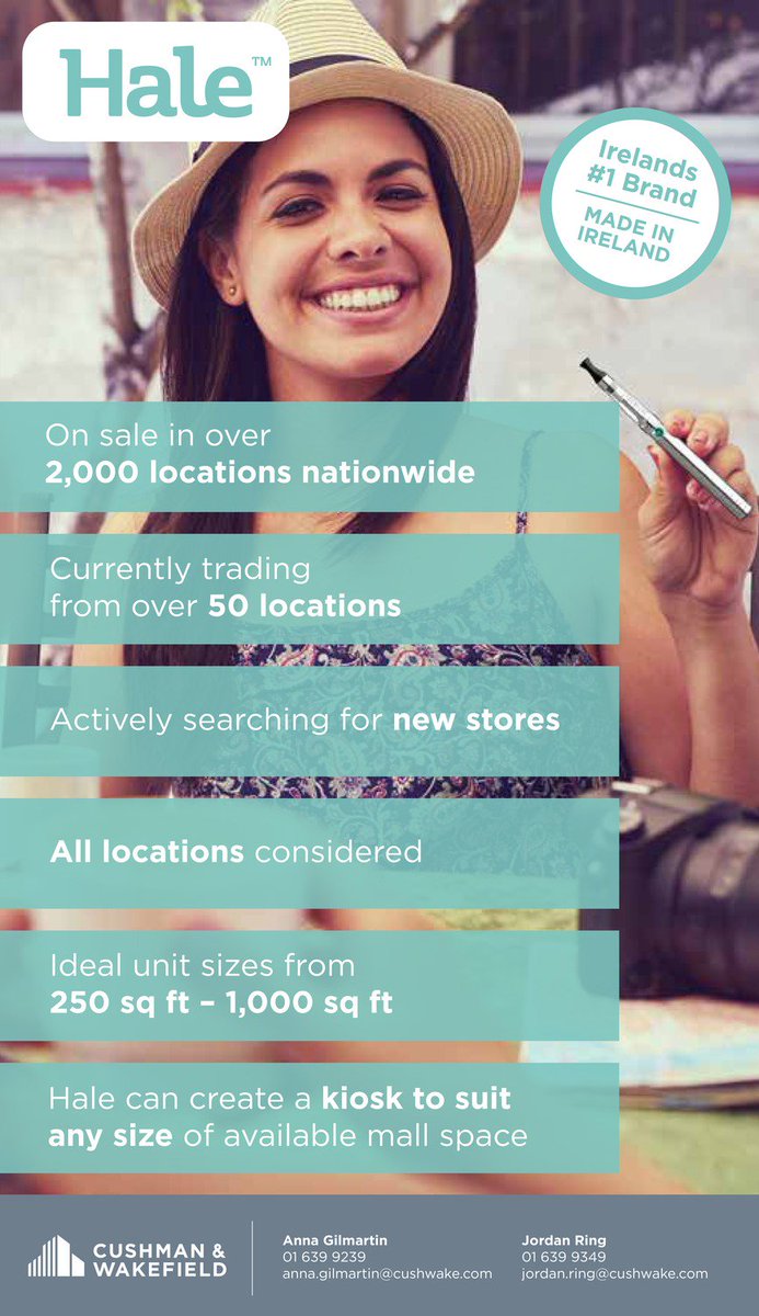 Contact Anna or Jordan on 01-6399300 for further details. #halevaping <a href="/HaleVaping/">Hale Vaping</a>