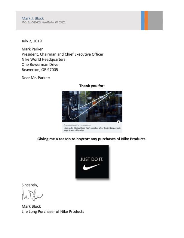 MarkBlock's tweet photo. This should be our response to Nike https://t.co/J4nwLQ0btt