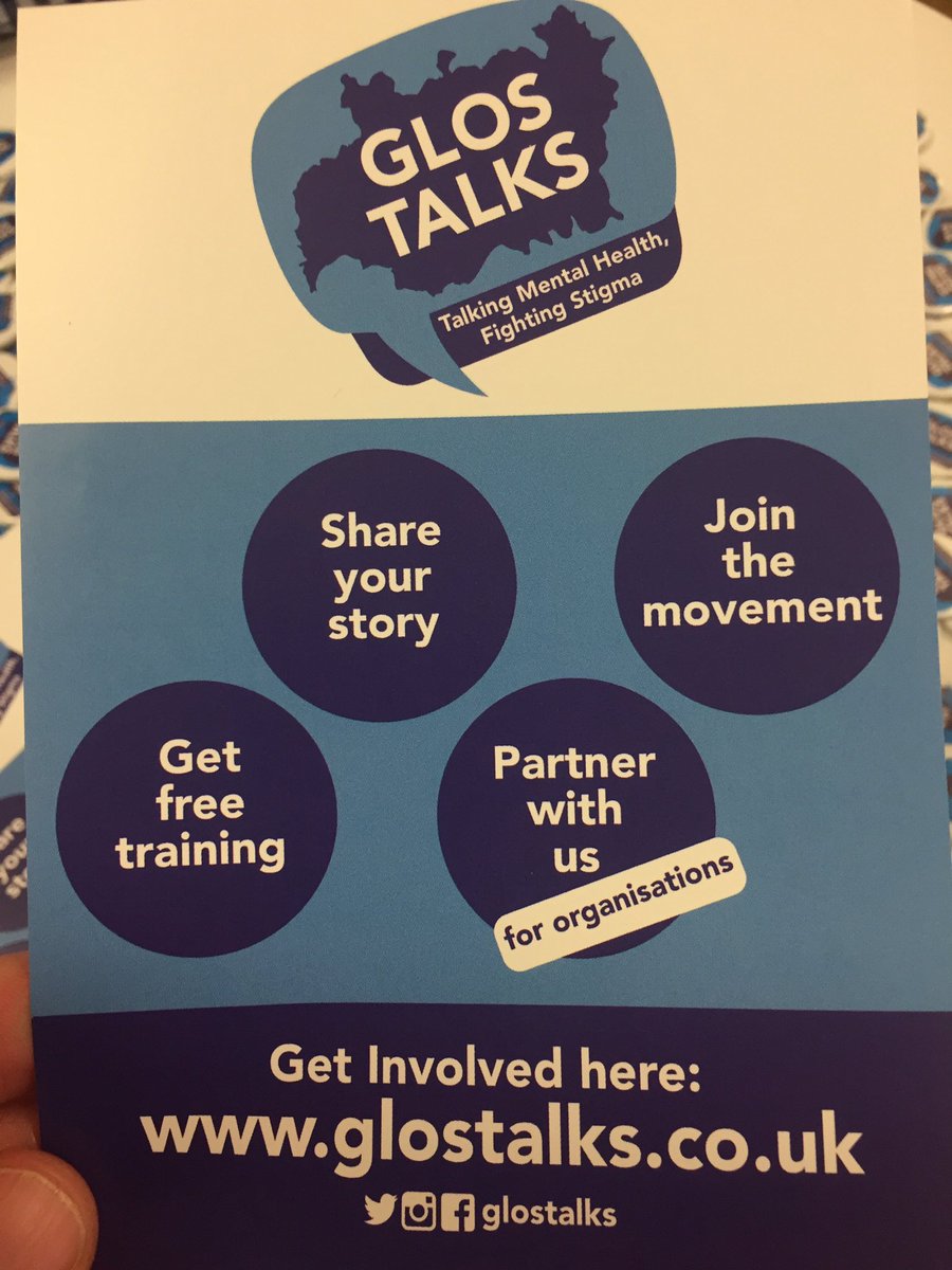 GTacklesStigma's tweet photo. Head over to @GlosTalks to find out more about the #tackling #mentalhealth stigma work movement in #Gloucestershire. Share your story. Get the free training. Partner with us. Join the movement. Get in touch! 💙 https://t.co/fUphug2Ezh