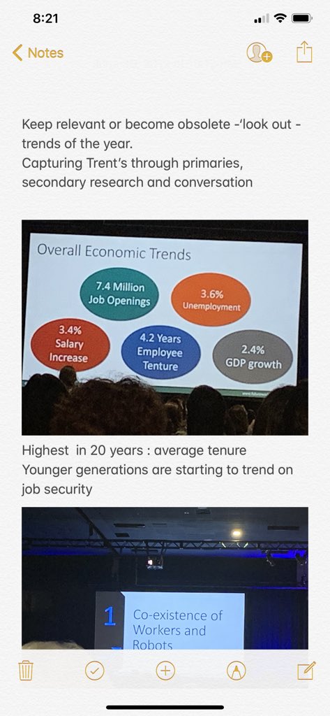 C6Cece's tweet photo. @JulieAndersonHR I used my notepad on my iPhone throughout the conference.  I type faster than I write and you can easily add pics.  Then I can send it to myself via email as a document or pdf https://t.co/ft9hxk45qK