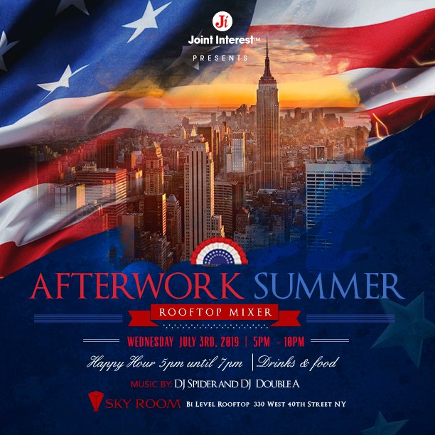 Jointinterest's tweet photo. Join Us Tomorrow | Afterwork Rooftop Mixer | Wed | Jul 3 |  Rsvp Required - https://t.co/QMO2BSVVDG https://t.co/nqUCz5QOHZ