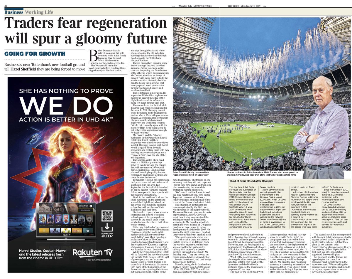 "Replacement is the mode when nurture and addition would be so much better." My piece on how traders in the <a href="/Peacock_Estate/">Peacock Industrial Estate - Tottenham</a> in Tottenham are being squashed by Spurs and Haringey Council as they squabble over who develops the land next to the new stadium thetimes.co.uk/article/trader…