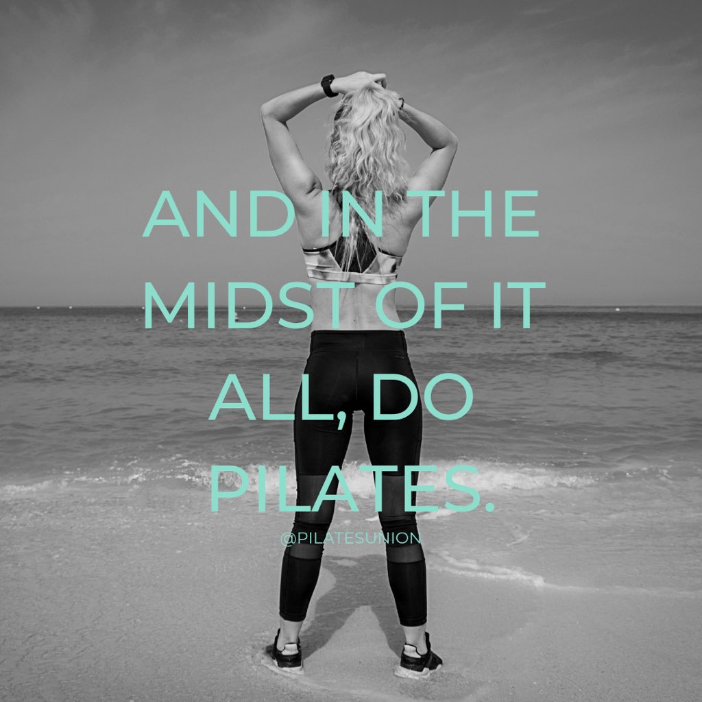 pilatesunion's tweet photo. And in the midst of it all, do pilates! 🙌 https://t.co/LnRLpDX2Qm https://t.co/5pRpp2RxTQ