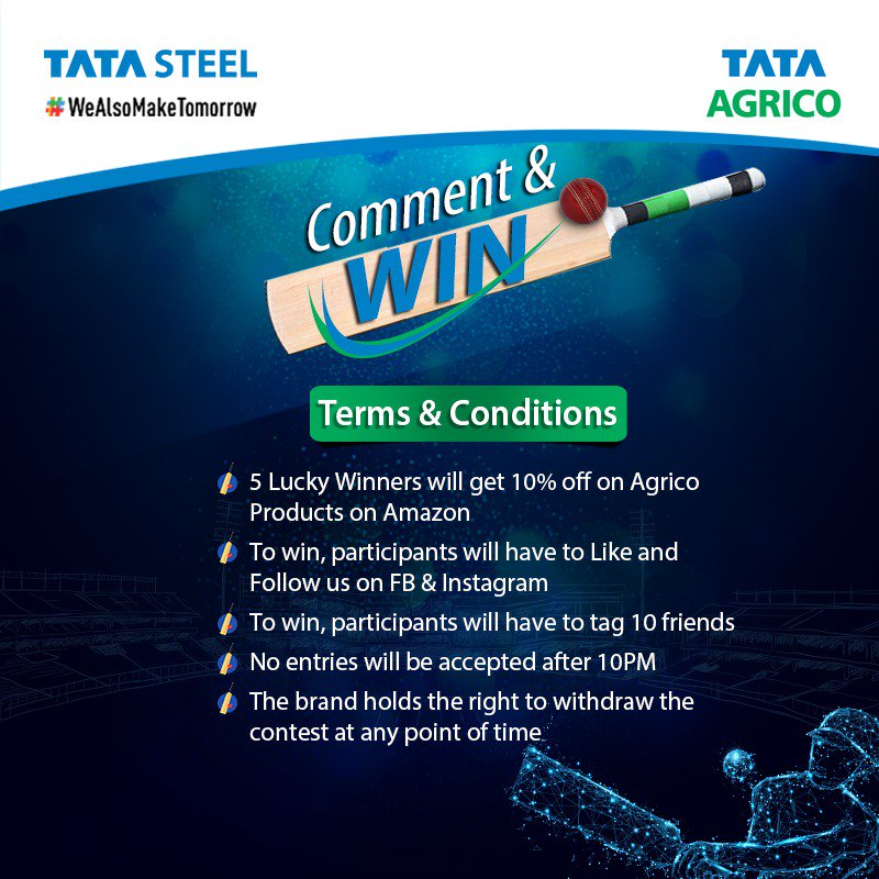 AgricoTata's tweet photo. Haven’t you got the right answer yet? Buckle up. Tag 10 friends, give the right answer of the question and you can win an exciting Gift Voucher from Tata Agrico. Only a couple of hours to go!
@ICC @cricketworldcup 
#CommentnWin #Contest #CricketWorldCup #TataAgrico https://t.co/YExuGOnJRO
