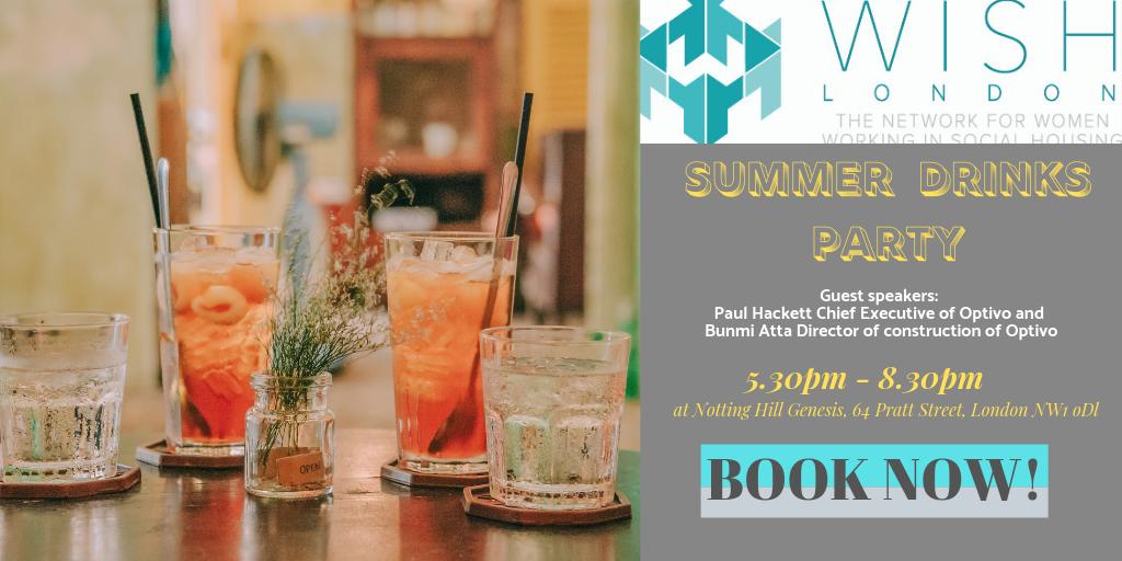 WISHLondonGB's tweet photo. Our Summer Drinks Part is on Thursday on a Roof Terrace! Tickets can be booked here: https://t.co/s50WZp6eAV

@WISHLondonGB @wish_gb #socialhousing #londonprofessionals #housingprofessional https://t.co/7YhKDfvJrV