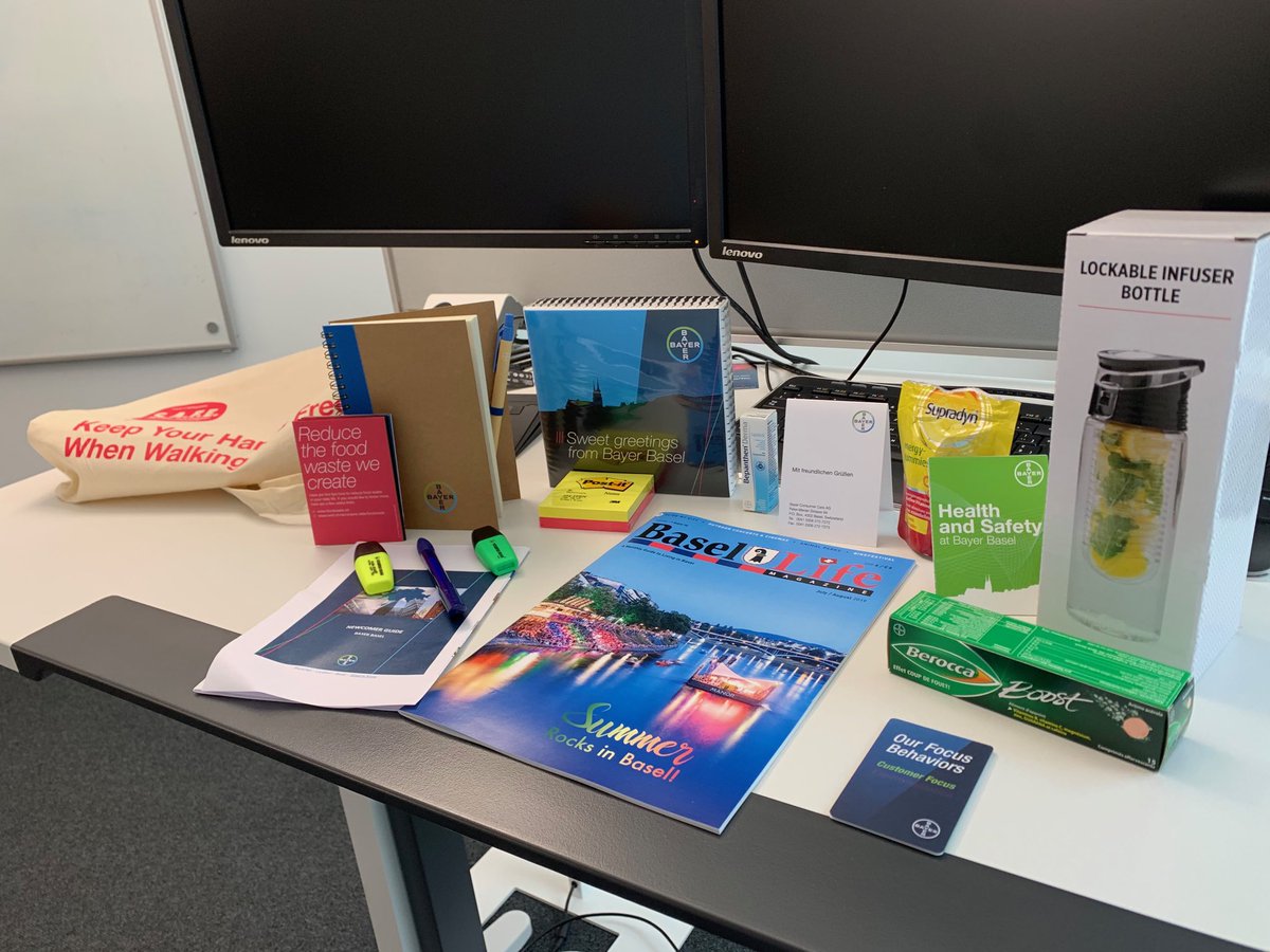 axel_steiger's tweet photo. My onbarding package at Bayer starting as CFO In Switzerland. Great to be welcomed like this. Big thank you to the entire team #bayercultureatitsbest#topemployer https://t.co/DMe5r4ehXT