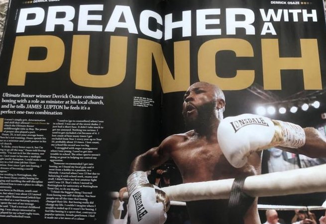 DelBoyOsaze's tweet photo. Great writeup in the @BoxingMonthlyED by @R8UND who have also put me #10 in their UK rankings👊🏾🥊💪🏾!
To see the full article, grab a physical copy from any WHSmith store or online via https://t.co/GMZq2k2kX0
#AllGloryToGod
#ThePunchingPreacher
#TeamDelBoy
#TeamDBO
#DBO
#DCT https://t.co/EzzpfzmcLE