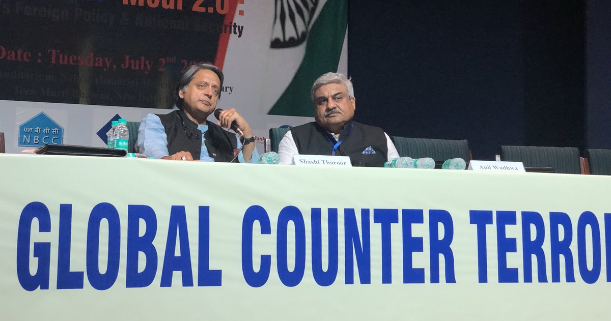 GCTCWORLD's tweet photo. @ShashiTharoor in conversation with @anilwad states while giving his views on Modi 2.0 that a “comprehensive vision statement is needed from the BJP” to inform the people about the future of India’s international relations.
#DecodingNewIndia @GCTCWORLD https://t.co/BMeadIibQ4