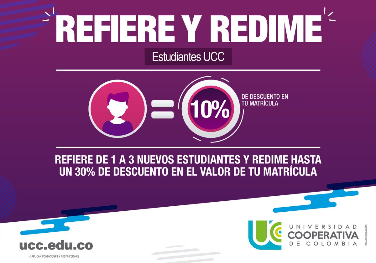 IngClavijo's tweet photo. 🚨 Refiere de 1 a 3 nuevos estudiantes y redime hasta un 30% de descuento en el valor de tu matrícula.
Más información: https://t.co/RqEUyOFqjS  #AquíEstáTodo https://t.co/wCPtQVWyzs https://t.co/SRCN3Az3uG