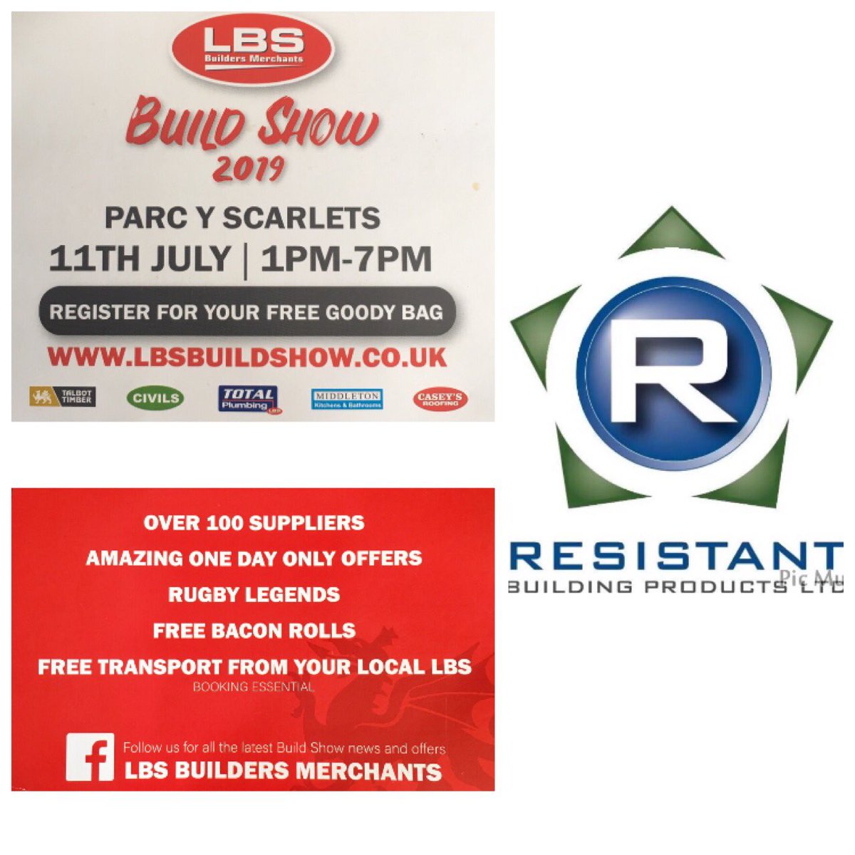 UkResistant's tweet photo. Make sure to call in to the LBS Build Show 2019 next Thursday !! It’s going to be a great day, lots of giveaways, offers and even some Legends! @LBSBMLTD #thebuildshow #lbs#resistant# https://t.co/lCQUbFF6jd