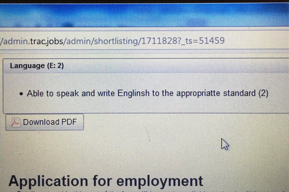AliJChakera's tweet photo. Just shortlisting for a SpR post.
Not sure if this requirement is to catch me or the candidates out ππ³ #Englinsh https://t.co/C71XGZ6e2s