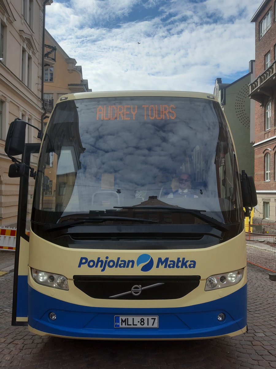 HanninenMaria's tweet photo. Its the #AudreyTours bus ready for the #ToursByLocals #Helsinki and #Porvoo program.
A wonderful day had by all!
#TourGuideMaria #LoveMyJob❤
#VisitHelsinki #MyHelsinki #PohjolanMatkat https://t.co/LlRpAZ8PnD