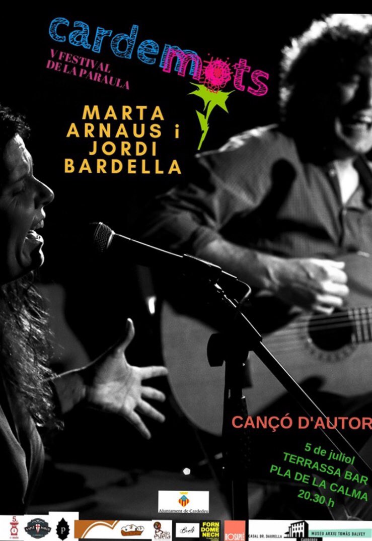 aliciacontes's tweet photo. Aquest divendres no et perdis la súper inauguració del Festival Cardemots a la terrassa del bar Pla de la Calma. A partir de les 20.30 h, serà el torn de la paraula en diferents formats artístics. Allà t'esperem!!! @EL9NOU_VOr @miramelsmots @ANINCat @_AEDA_ @enricolive https://t.co/wKGcdTsXKa