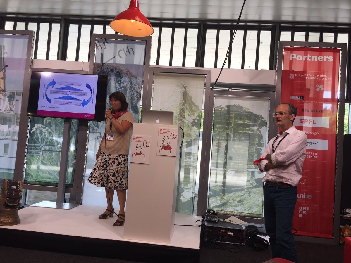 c_appenzeller's tweet photo. Pauline Plagnat & Philippe Haeberli from @unige_en present their approaches in #transdisciplinary & #interdisciplinary research on urban development with academics, non-academics as well as founders to enhace collaboration #WSJC2019 #swisssciencelounge https://t.co/EOyYdoE6xh