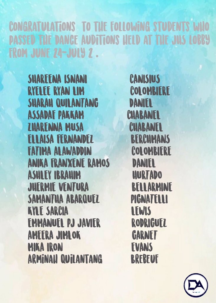 DanzarAtenista's tweet photo. Congratulations! And welcome to the DANZAR ATENISTA FAMILY 🎉😊🙌💙
#DanceToExpressNotToImpress https://t.co/SINkVG7a9S