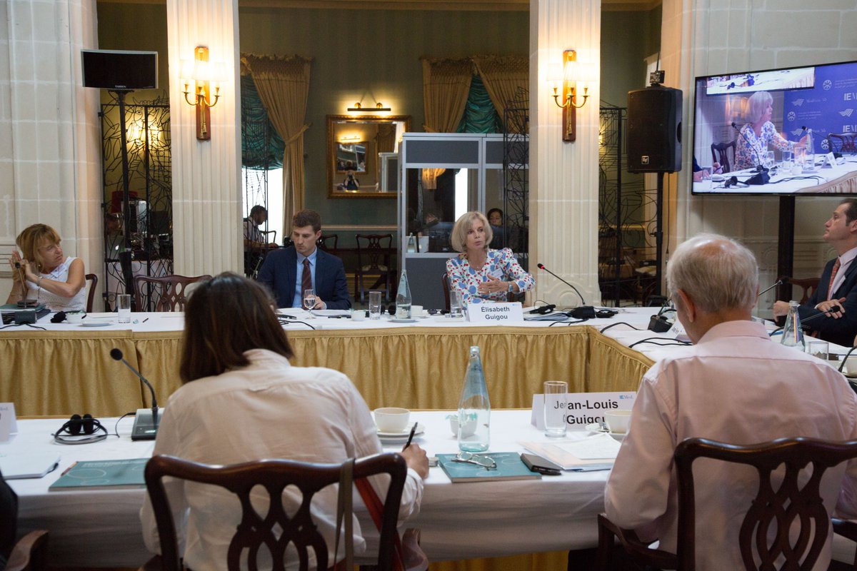 YoungMedVoices's tweet photo. @elisabethguigou President of @AnnaLindh at #MedThink5plus5 Forum in Malta: "The vast majority of citizens surveyed in our Intercultural Research highlighted investment in youth-led dialogue and education as: the most effective way to prevent conflict." #YouthMedVoices @IEMed_ https://t.co/9P9NzT8trv