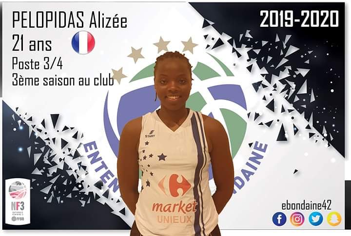 [ 📢 INFORMATION N.F.3 📢 ] – Saison 2019-2020 🏀🔜 
Prolongation ✍️🏀📣

Aujourd'hui, nous vous annonçons avec plaisir la prolongation de la jeune poste ¾, Alizée Pélopidas 😁

Elle apportera toute sa puissance et sa vivacité pour sa 3ème saison au club 🤜🤛