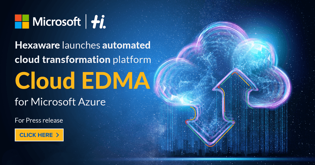HexawareGlobal's tweet photo. Hexaware’s Cloud Enterprise Data Management and Analytics (Cloud EDMA) on Azure, a joint GTM solution with Microsoft, reduces the entire cloud #transformation time and efforts by over 60%  https://t.co/m5vXJp4nmp
#CloudifyEverything #Hexaware #Microsoft #OneCommercialPartner https://t.co/3oI2dn1TKo