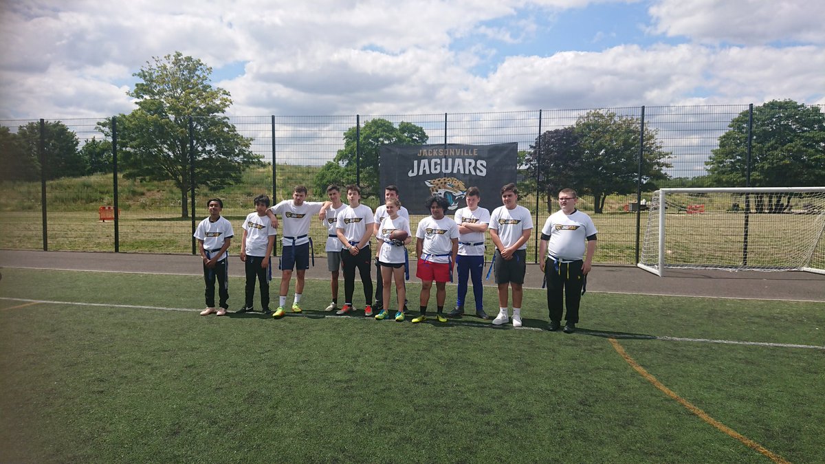 FCSixthForm's tweet photo. What a great day... Great games, drills, company and opportunity! Students had a great time playing with and learning from the  @JaguarsUK team, @jalenramsey and @joshlambo
#onceinalifetime #funday #teamwork #achieveday #jagtag
Thank you #Jaguars #JaguarsUK #schoolsevent #FES https://t.co/s7Be1cHEAL