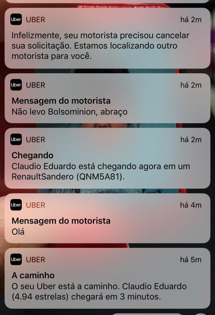 CarlosBolsonaro's tweet photo. Diante do exposto solicito a @Uber_Brasil que tome providências pois um motorista com esta postura pode oferecer riscos à empresa e aos usuários da mesma. Acabo de receber esta denúncia e gostaria, se possível de algum retorno caso seja interesse da credibilidade da uber. https://t.co/bXOnjwY4pp