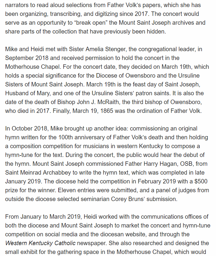 OboroArchives's tweet photo. We recently wrote an article for the Spring 2019 newsletter of the Association of Catholic Diocesan Archivists about the development of the Fr. Volk concert &amp; the many hands involved in making the event a success. 

Newsletter:  https://t.co/DAgm5VfKQT.
Article screenshots below. https://t.co/9ybTkNaTjI