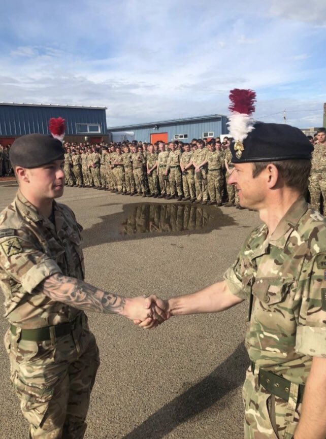 FusiliersRHQ's tweet photo. After final preparations, including LCpl to Cpl promotions in camp, @FirstFusiliers BG are now on the ground, with X Coy leading the way for the 37-day exercise. @FifthFusiliers are supporting with over 80 troops in a variety of roles. #FusilierFamily #FusilierProud https://t.co/qQ0bNcaENp