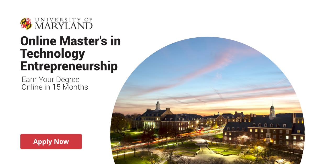 UMD_MPTE's tweet photo. Applications are now open for Fall 2019. Complete your master’s degree in startup entrepreneurship and corporate innovation in 15-months, part-time with 100% online courses. Apply today at https://t.co/dYxnwCQGAu https://t.co/tnkuDWn9rc