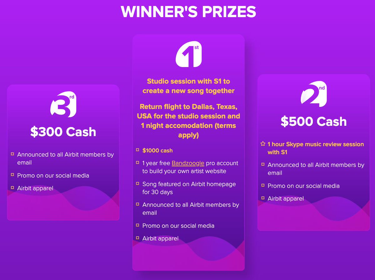 airbit's tweet photo. There's only TWO DAYS LEFT to vote for your favourite #AirbitHitmaker entry! It's a close call amongst the top 15, and every single vote will make a difference! ๐๐๐ https://t.co/hdZfxYkGPg https://t.co/LnEMcBKP1Z