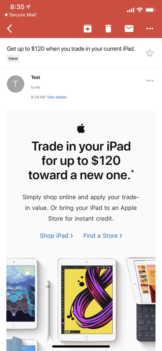 nmclinden's tweet photo. Makes me feel a little better to see even big brands like Apple accidentally send out test emails on occasion! https://t.co/z9yEwGWebp