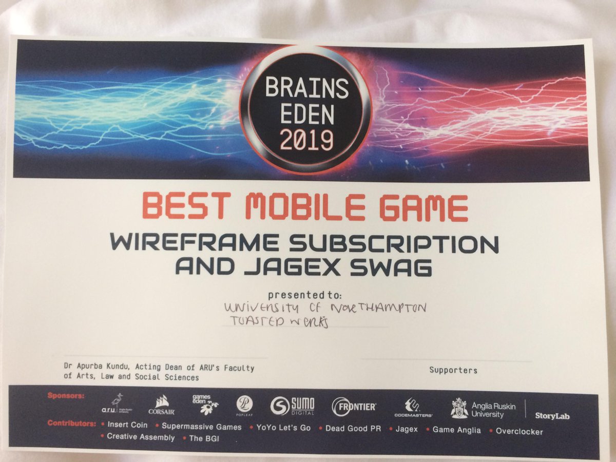 cd_gamesdev's tweet photo. Here's some pictures of our team Toasted Works at @BrainsEden, with our game "Cardboard Attack" that won the Best Mobile Game award. Thank you everyone for making it such a great time! #BrainsEden #gamedevelopment https://t.co/cL9Vu6LD1b