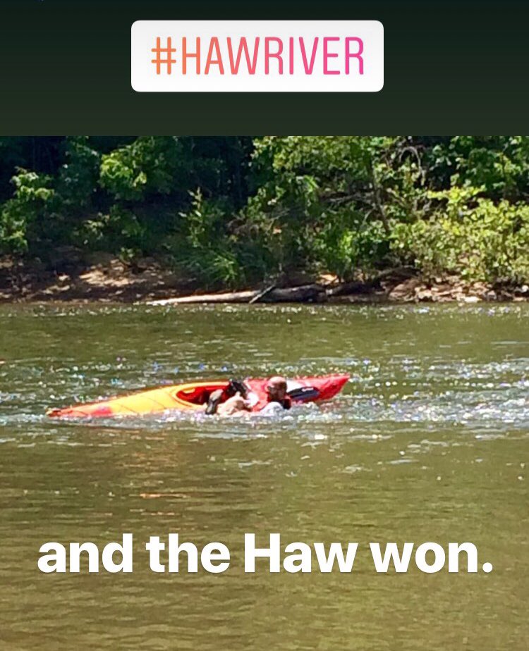 RaleighTraveler's tweet image. A lazy day on the #HawRiver until I tempted fate... 

#summertime #kayaking in #Saxapahaw #NC followed by awesome dinner @TheEddyPub