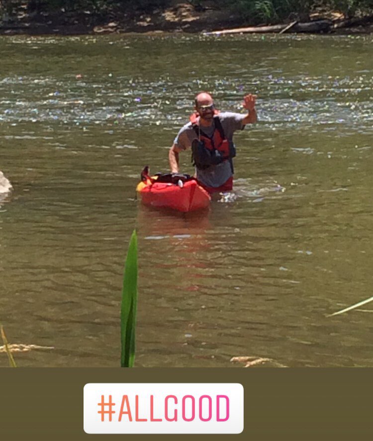 RaleighTraveler's tweet image. A lazy day on the #HawRiver until I tempted fate... 

#summertime #kayaking in #Saxapahaw #NC followed by awesome dinner @TheEddyPub