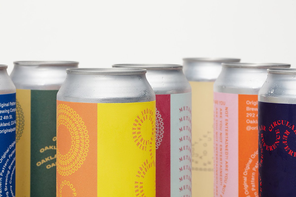 topthisdesign's tweet photo. Beer labeling these days is an art form... Here's a lovely example from @OrigPatternBeer by San Francisco based Play Studio #packaging #design #branding https://t.co/sIUwGD5DGU https://t.co/fAPfsYpSXu