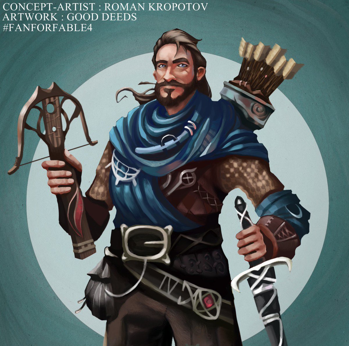 kropotov_blog's tweet photo. Hi, friends! I made a concept art character based on the work of the artist Vaigintas Pakenis.
@WeArePlayground 
Special for Fable 4 and #FanForFable4 ⚔️🐔
Let's make the maximum retweet so that many people can see my work 
- I will be very pleased!))
#Fable #Fable4 #FanForFable4 https://t.co/wx6JqQqqd7
