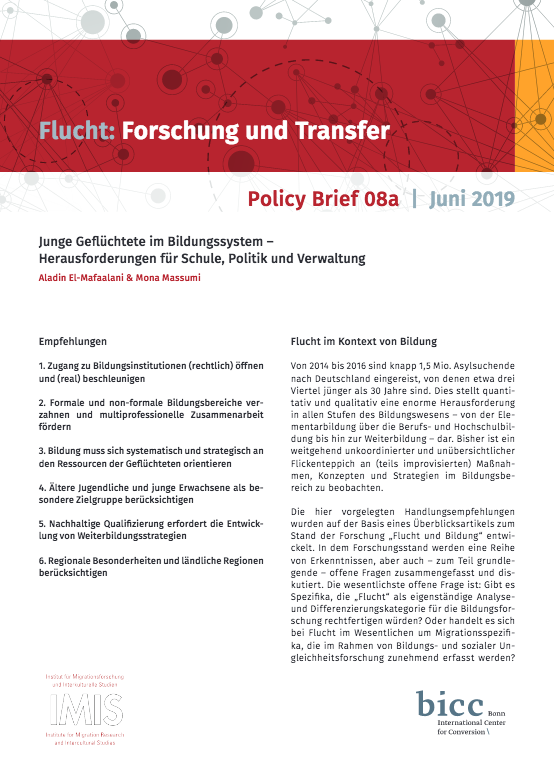 FluchtFT's tweet photo. "Flucht und Bildung: frühkindliche, schulische, berufliche und non-formale Bildung"
Neuer State-of-Research Bericht von @AladinMafaalani und Mona Massumi + Policy Brief "Junge Geflüchtete im Bildungssystem" – jetzt online!
@BICC_Bonn @IMIS_UOS @BMBF_Bund 
https://t.co/iIMiTZ6WCn https://t.co/Z3XGOCe72i