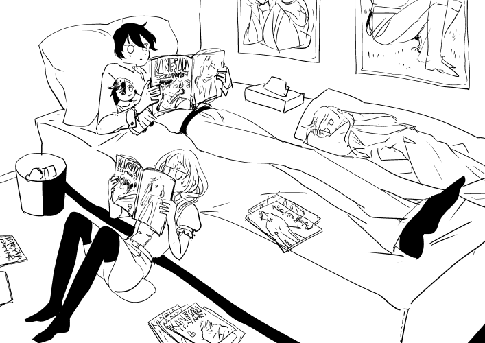 手入れ部屋に行ったら先に入っていた堀川君がくつろいでいた 