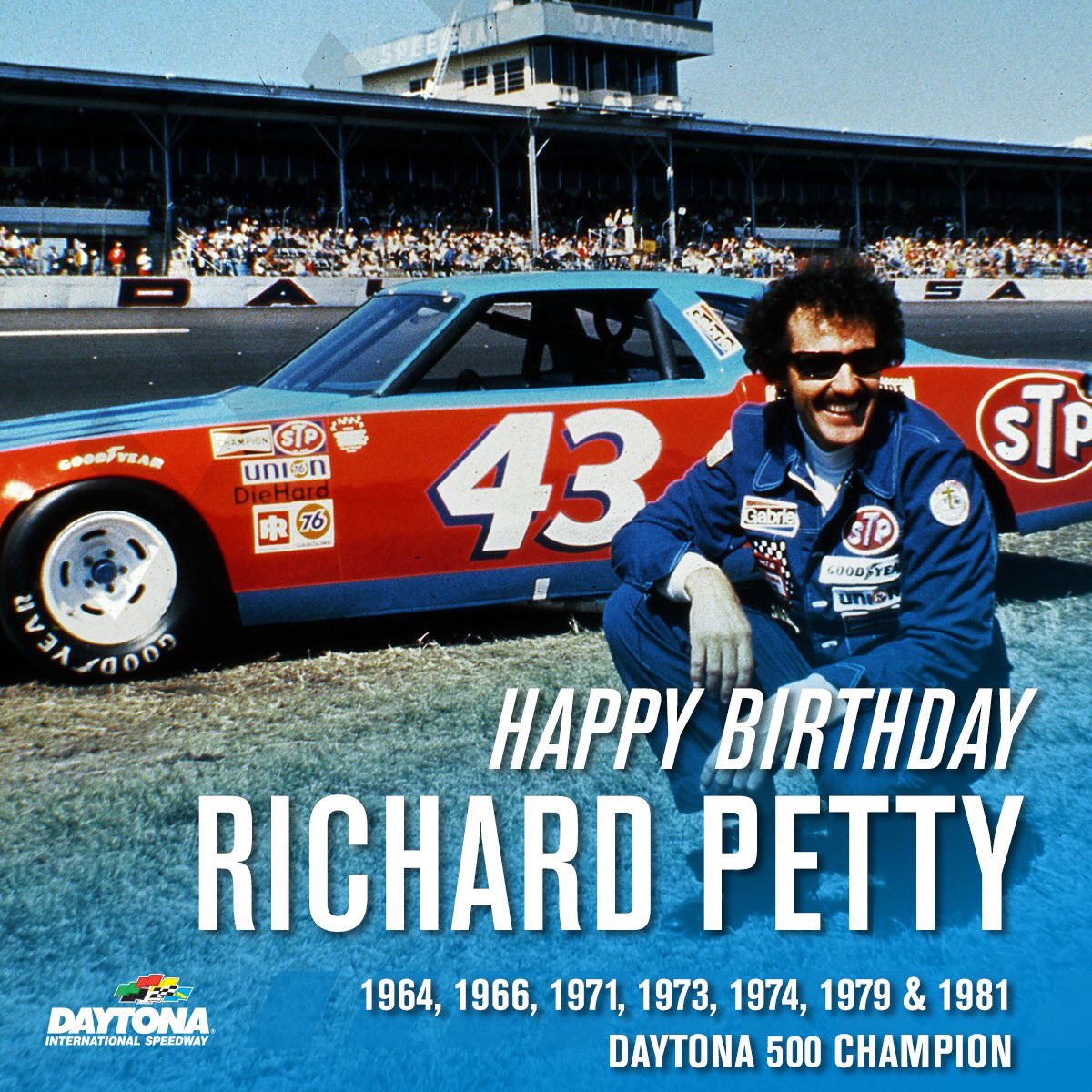 Happy 82nd Birthday to NASCAR Legend and seven-time Champion The King, Richard Petty! 
