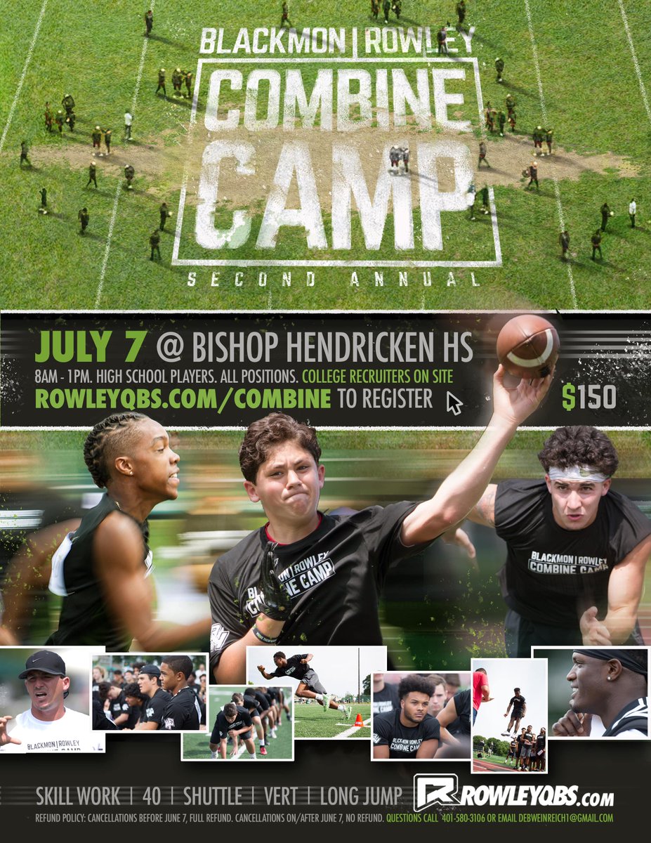 HendrickenHawks's tweet photo. This weekend, @WillBlackmon '02 & @RowleyQBs '97 return to Hawk Country to help the future of Rhode Island football get better, and get noticed!
Join us for the Blackmon Football Youth Camp and Blackmon|Rowley Combine!
REGISTER: https://t.co/E4ZKm1rut6
#FlyBH 🏈 https://t.co/fQlG3a0tGr