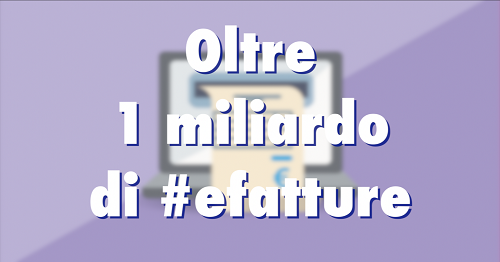 Primo bilancio della #efattura: oltre 1 miliardo di fatture elettroniche inviate a 6 mesi dal via. Sono 1.006.630.671  i documenti trasmessi all’Agenzia. 
3,3 milioni di operatori coinvolti ow.ly/CjJs50uRLMg
<a href="/Sogei_SpA/">Sogei</a>