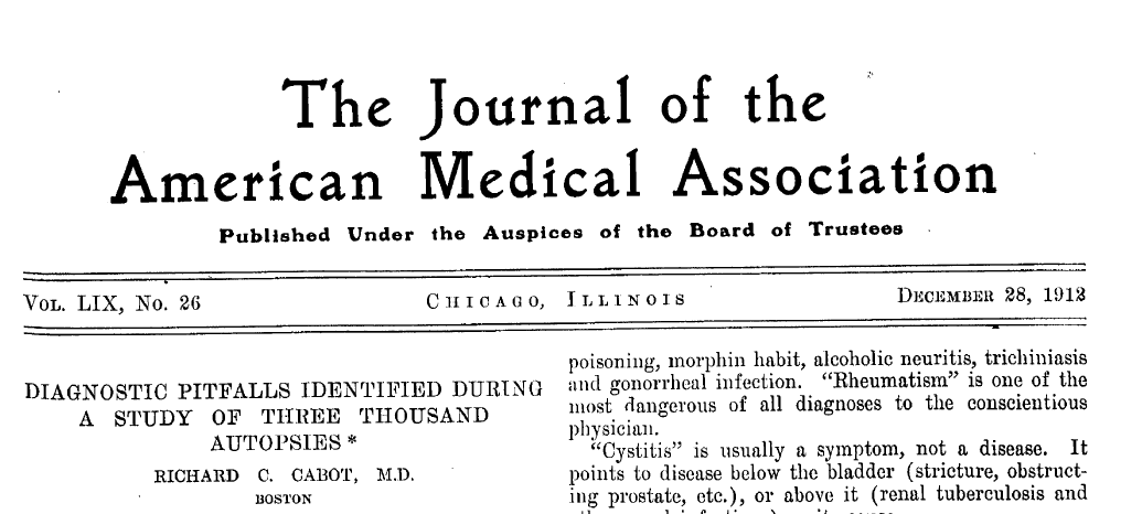 PaulBerglMD's tweet photo. Great episode of Annals On-Call w/ @medrants & @HardeepSinghMD
https://t.co/2Ua01QYoO9
Thanks for pointing us to 1957 in @AnnalsofIM on #DxError
https://t.co/kStwpwMEj0
You guys should read this even older classic in @JAMA_current 1912
https://t.co/2Tsbfeqz26
#improvingDx https://t.co/Yzg8NaFcMB