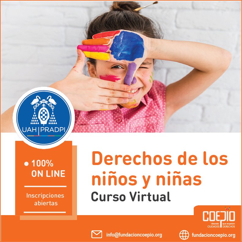 Coepio_'s tweet photo. ✅Curso Online del PRADPI @pradpi 
🌎Accedé a una formación de excelencia en tus tiempos y en tu lugar. 
💻 Inicia 30 de Julio.
▶️ Más info: 
https://t.co/BysKQsybhc
#DerechosDeLosNiñosyNiñas #EducaciónVirtual #Derecho #Pradpi https://t.co/cKNv4Wc2GH