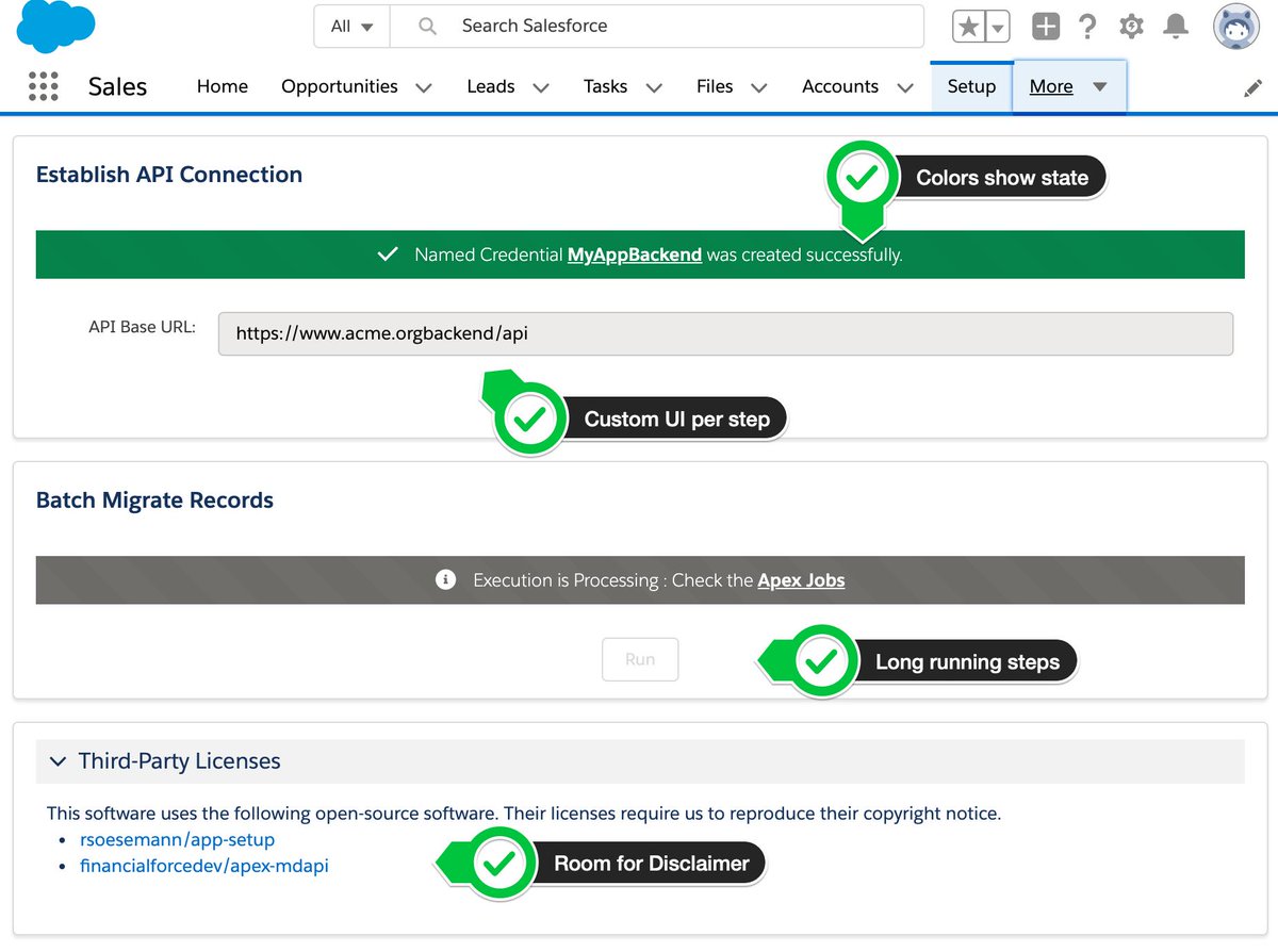 rsoesemann's tweet image. Just made this public on @Github. The #AppSetup &quot;framework&quot; reduces conceptual and UI work when you need custom setup steps for your Lightning and Classic apps. Just add your setup code and it will look great and work everywhere. github.com/rsoesemann/app…