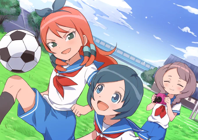 クロノストーンのゲームでセーラー服みたいなユニフォームを手に入れたのでマネージャーさんたちらくがき 