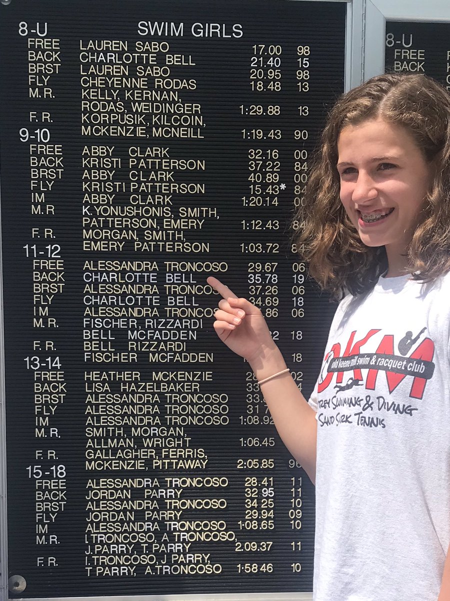 In our B meet against Crosspointe last night, Charlotte Bell broke a 27 year record in backstroke for 11-12 girls with a time of 35.78!