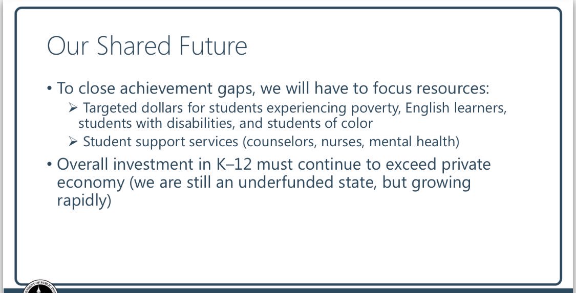 ranhea1751's tweet image. @chrisreykdal sharing priorities. Glad to see the emphasis on counselors, nurses and mental health. #WASAAWSP19 #MTSS #studentsupports