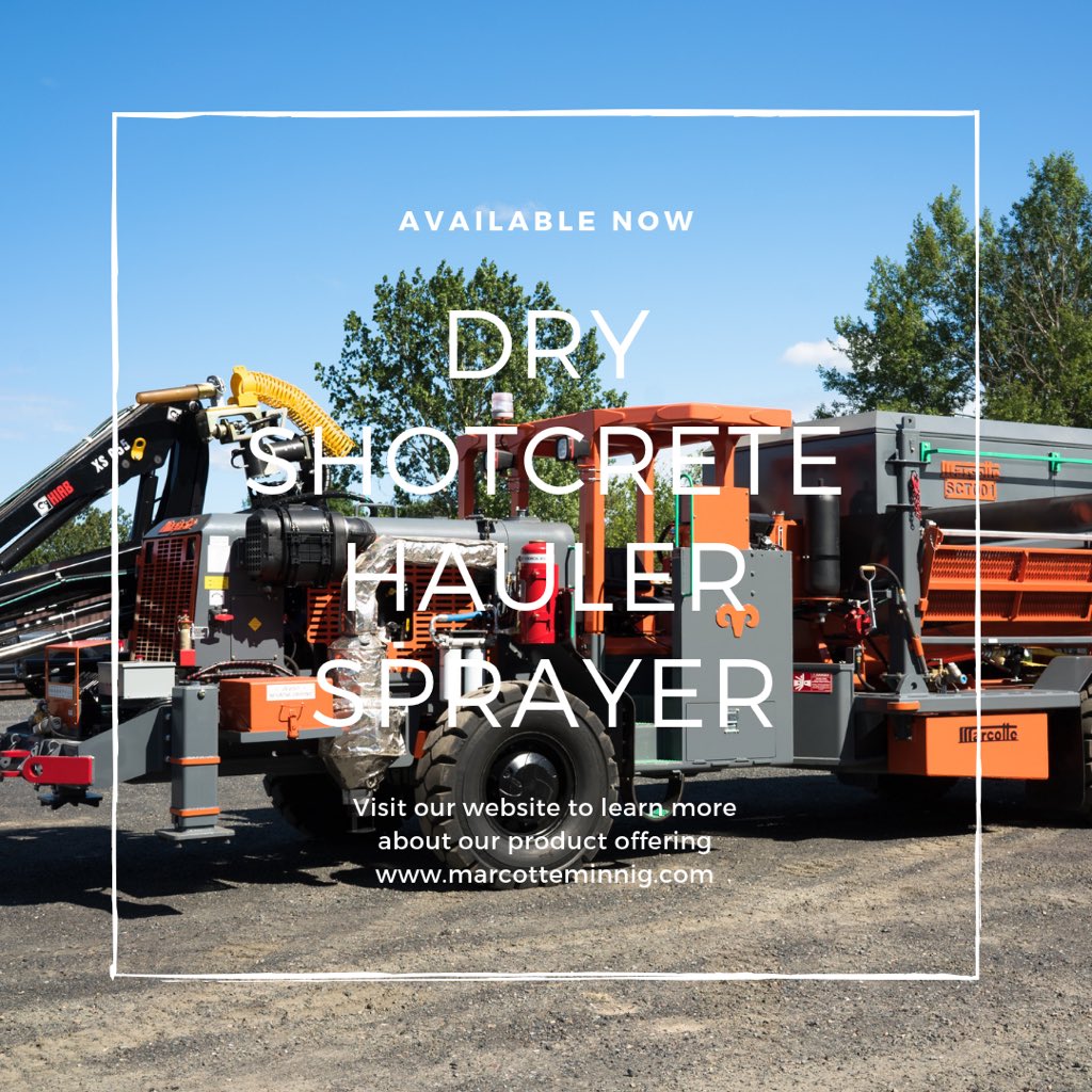 NEW &amp; USED mine vehicles ready for immediate delivery. Our selection of in-stock vehicles is constantly being updated. Visit our website marcottemining.com to review our current inventory #mining #miningequipment #shotcrete #undergroundmining #rentals #marcottemining