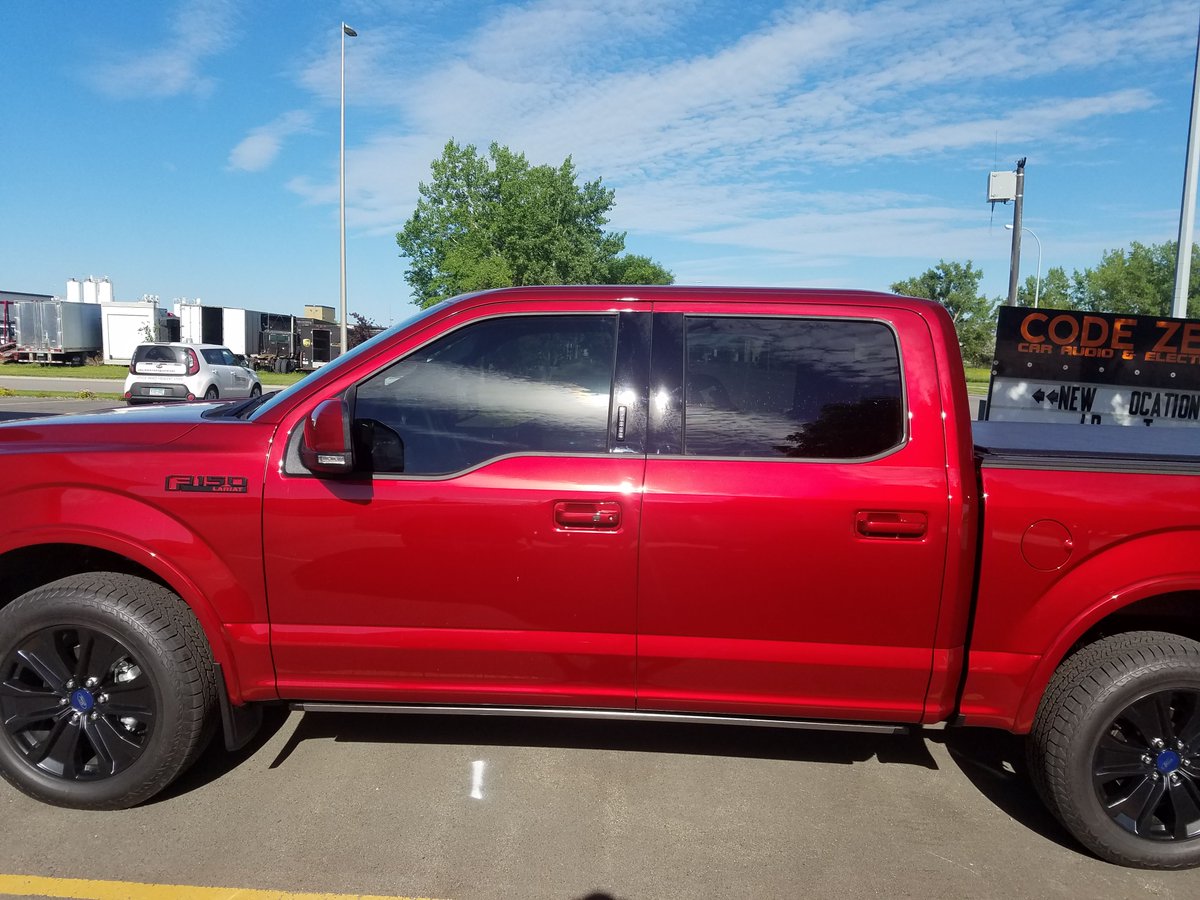 CodeZeroFargo's tweet image. Yesterday we tinted this 2019 Ford F-150. The front windows have a 35% tint.
#codezero #czdoesit #fargo #windowtint