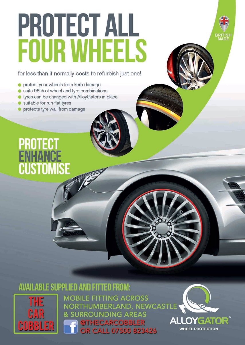 #Summer is here, so to celebrate The Car Cobbler is offering Yellow AlloyGators fully fitted at your home or workplace for only £120 throughout July or choose one of the other 14 colours fitted for £140 🌞 #Ashington #Alnwick #Morpeth #Northumberland #mobilefitting