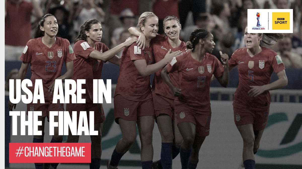 FT: England 1-2 USA

The journey has come to an end for England at the semi-final stage as holders #USA book their place in the #FIFAWWC final. 

➡ bbc.in/2Xh6RLU #ENGUSA #Lionesses #USAvENG #WWC19 #ENG