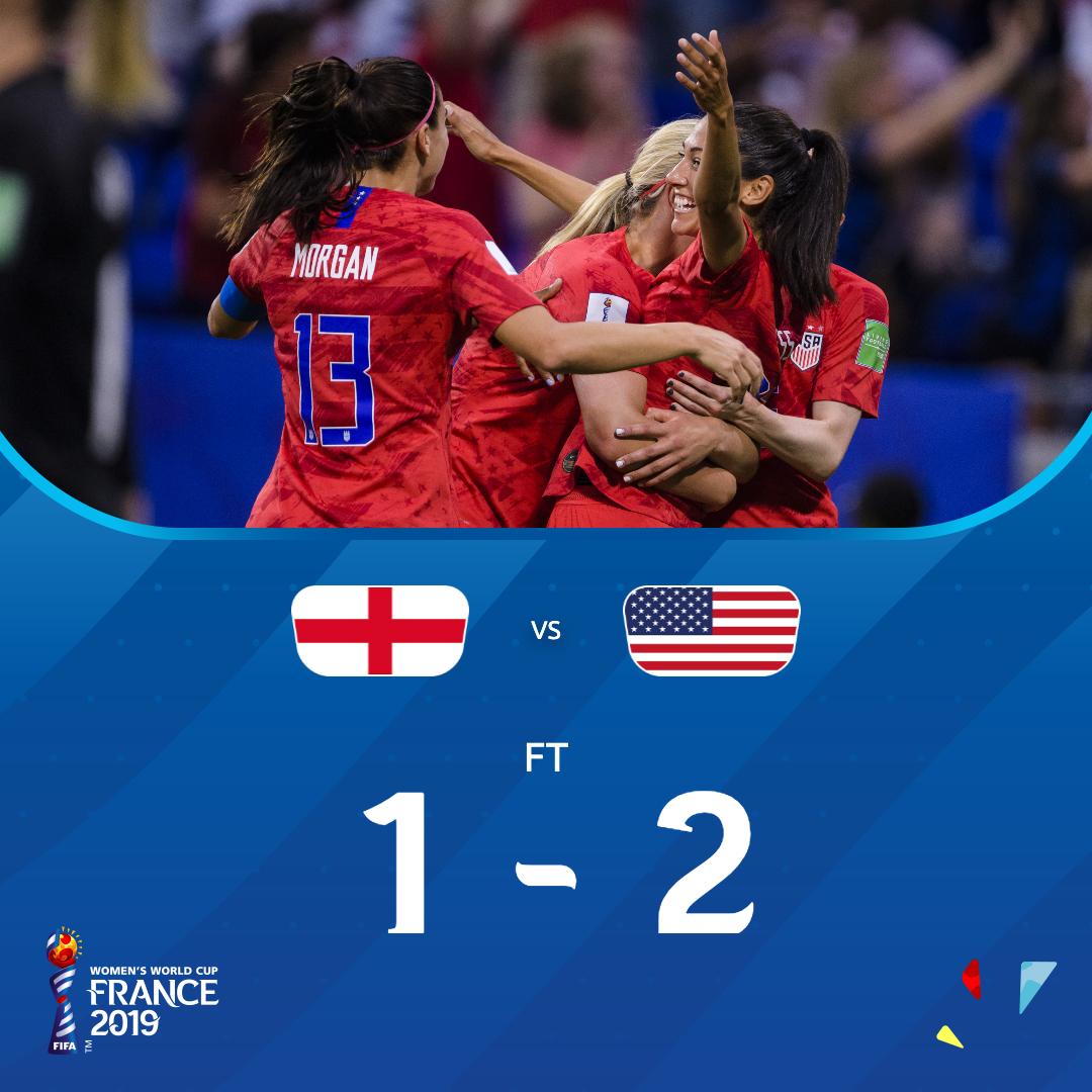 FIFA Women's World Cup (@fifawwc) on Twitter photo 🇺🇸 THE <a href="/USWNT/">U.S. Women's National Soccer Team</a> ARE IN THE #FIFAWWC FINAL! 🇺🇸
#ENGUSA🏴🇺🇸 🇺🇸 THE <a href="/USWNT/">U.S. Women's National Soccer Team</a> ARE IN THE #FIFAWWC FINAL! 🇺🇸
#ENGUSA🏴🇺🇸